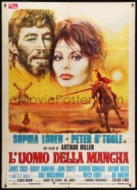 1c318 MAN OF LA MANCHA Italian 1p 1973 Peter O'Toole, Sophia Loren, cool different Avelli art!
