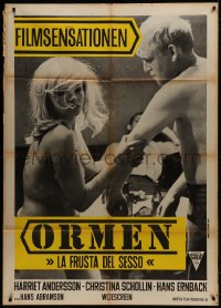 1c334 ORMEN Italian 1p 1968 sexy naked Christina Schollin, directed by Hans Abramson!