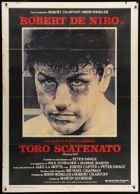 1c351 RAGING BULL Italian 1p 1981 Martin Scorsese, classic Hagio boxing art of Robert De Niro!