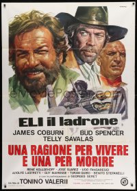 1c352 REASON TO LIVE, A REASON TO DIE Italian 1p 1973 art of Savalas, Coburn & Spencer by Casaro!