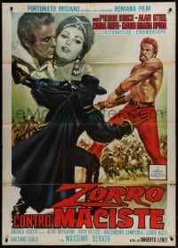 1c372 SAMSON & THE SLAVE QUEEN Italian 1p 1962 Lenzi's Zorro contro Maciste, Casaro art of Ciani!