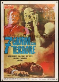 1c373 SCHOOL OF FEAR Italian 1p 1971 Sieben Tage Frist, Iaia art of scared woman over dead guy!