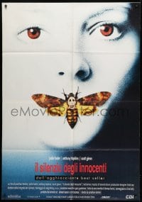 1c383 SILENCE OF THE LAMBS Italian 1p 1990 great image of Jodie Foster with moth over mouth!