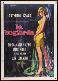 1c389 SIX DAYS A WEEK Italian 1p 1965 La Bugiarda, art of sexy Catherine Spaak by Rodolfo Gasparri!