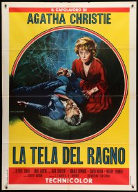 1c392 SPIDER'S WEB Italian 1p R1971 Piovano art of Glynis Johns & dead body, Agatha Christie!
