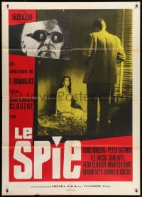 1c393 SPIES Italian 1p 1957 directed by Henri-Georges Clouzot, creepy Curt Jurgens!