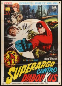 1c400 SUPERARGO VS. DIABOLICUS Italian 1p 1966 cool art of masked hero by Renato Casaro!