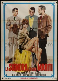 1c433 WHAT A WAY TO GO Italian 1p R1971 Piovano art of Shirley MacLaine, Newman, Martin & Van Dyke!