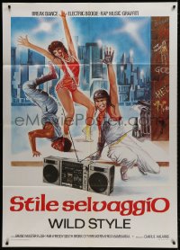 1c434 WILD STYLE Italian 1p 1984 cool graffiti style artwork of breakdancers by Vasta!