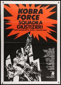 1c440 ZEBRA FORCE Italian 1p 1976 art of masked criminals with guns, all hell explodes!