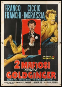 1c047 2 MAFIOSI AGAINST GOLDGINGER Italian 2p 1965 Franco & Ciccio parody of James Bond Goldfinger!