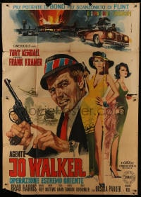 1c053 AGENT JOE WALKER: OPERATION FAR EAST Italian 2p 1966 Tarantelli art of spy & sexy girls!
