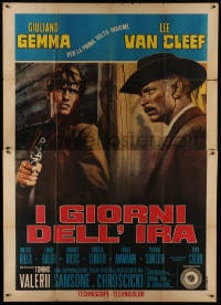1c085 DAY OF ANGER Italian 2p 1967 close up of Lee Van Cleef & Giuliano Gemma, spaghetti western!