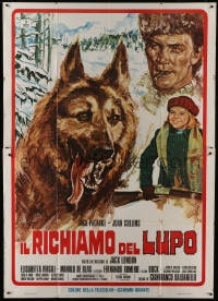 1c101 GREAT ADVENTURE Italian 2p 1975 art of Jack Palance & wolf, Jack London's Call of the Wild!