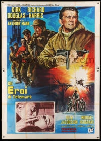 1c106 HEROES OF TELEMARK Italian 2p 1966 Kirk Douglas stops Nazis from making atom bomb, different!