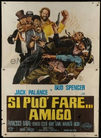 1c115 IT CAN BE DONE, AMIGO Italian 2p 1972 Symeoni art of Bud Spencer punching Jack Palance & men!