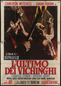 1c120 LAST OF THE VIKINGS Italian 2p 1962 L'ultimo dei Vikinghi, wild torture art by Enzo Nistri!