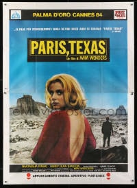 1c131 PARIS, TEXAS Italian 2p 1984 Wim Wenders, different image of Nastassja Kinski in desert!