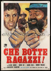 1c142 RETURN OF SHANGHAI JOE Italian 2p 1974 Klaus Kinski, Cheen Lie, wacky spaghetti western art!