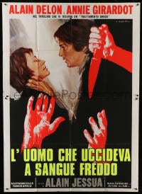 1c150 SHOCK TREATMENT Italian 2p 1973 cool Ciriello dayglo art of Alain Delon & Annie Girardo!