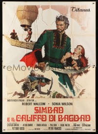 1c151 SINBAD & THE CALIPH OF BAGHDAD Italian 2p 1973 art of hero Robert Malcom & Sonia Wilson!