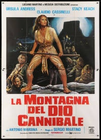 1c152 SLAVE OF THE CANNIBAL GOD Italian 2p 1978 artwork of super sexy Ursula Andress in danger!