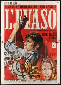 1c179 WIDOW COUDERC Italian 2p 1971 great art of Alain Delon with gun by Rodolfo Gasparri!