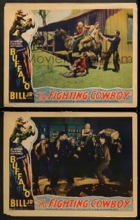 1d852 FIGHTING COWBOY 2 LCs 1933 cowboy western, Buffalo Bill Jr. Jay Wilsey, Genee Boutell!