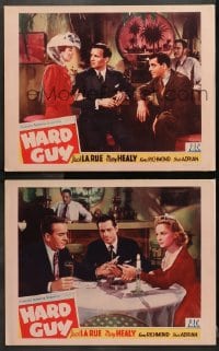 1d868 HARD GUY 2 LCs 1941 Jack La Rue, Mary Healy, Elmer Clifton directed crime thriller!