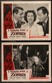 1d873 I WALKED WITH A ZOMBIE 2 LCs R1956 classic Val Lewton & Jacques Tourneur voodoo horror!