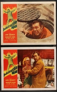 1d876 INDESTRUCTIBLE MAN 2 LCs 1956 Lon Chaney Jr. as inhuman, invincible, inescapable monster!