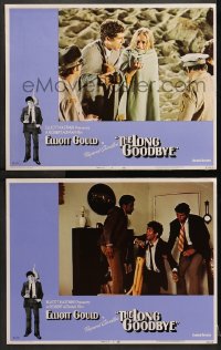 1d890 LONG GOODBYE 2 LCs 1973 Elliott Gould as Philip Marlowe and sexy Nina Van Pallandt!