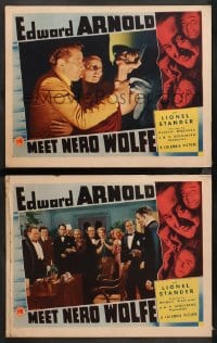 1d900 MEET NERO WOLFE 2 LCs 1936 Edward Arnold, Lionel Stander, Victor Jory & sexy Joan Perry!