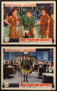 1d902 MIND YOUR OWN BUSINESS 2 LCs 1936 great images of Boy Scout leader Charlie Ruggles & cast!