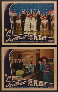 1d958 SWEETHEART OF THE FLEET 2 LCs 1942 Joan Davis, Jinx Falkenburg, Joan Woodbury & sailors!