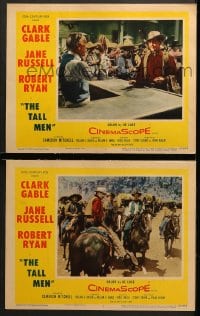 1d965 TALL MEN 2 LCs 1955 western cowboys Clark Gable, Robert Ryan, Raoul Walsh directed!