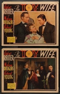 1d983 TOY WIFE 2 LCs 1938 Luise Rainer in love triangle between Melvyn Douglas & Robert Young!