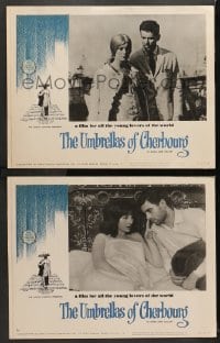 1d985 UMBRELLAS OF CHERBOURG 2 LCs 1965 Catherine Deneuve, directed by Jacques Demy!