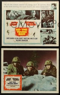 1d031 ALL THE YOUNG MEN 8 LCs 1960 Alan Ladd & Sidney Poitier deal with race relations in Korean War