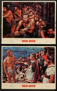 1d052 BEN-HUR 8 LCs R1969 Charlton Heston, William Wyler classic religious epic, chariot art!