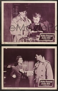 1d542 BULLDOG DRUMMOND STRIKES BACK 5 LCs 1947 detective Ron Randall & Gloria Henry, deadly mystery!