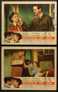 1d070 BUNDLE OF JOY 8 LCs 1957 Debbie Reynolds, Eddie Fisher, Adolphe Menjou, Tommy Noonan!