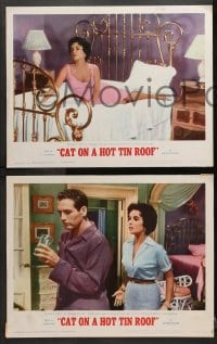 1d629 CAT ON A HOT TIN ROOF 4 LCs R1966 Elizabeth Taylor as Maggie the Cat, Paul Newman, Ives!