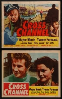 1d096 CROSS CHANNEL 8 LCs 1955 film noir, sailor Wayne Morris, Yvonne Furneaux!
