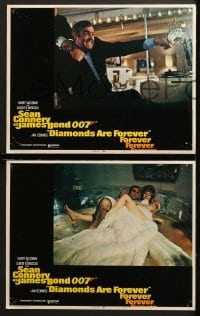 1d372 DIAMONDS ARE FOREVER 7 int'l LCs 1971 Sean Connery as James Bond 007, gambling, Jill St. John, more!