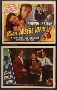 1d111 ENTER ARSENE LUPIN 8 LCs 1944 Korvin as fiction's lovable rogue & Raines, rare complete set!