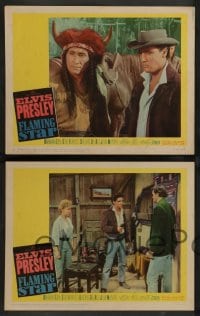 1d461 FLAMING STAR 6 LCs 1960 Elvis Presley w/ sexy Barbara Eden & with native Americans!