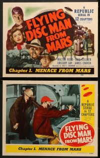 1d119 FLYING DISC MAN FROM MARS 8 LCs 1950 Republic sci-fi serial, rare complete chapter one set!