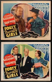 1d467 FORTY NAUGHTY GIRLS 6 LCs 1937 James Gleason & Zasu Pitts as Hildegarde Withers, detective!
