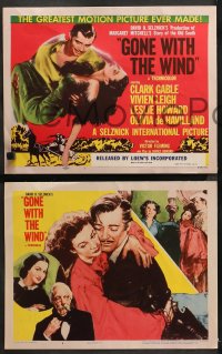 1d136 GONE WITH THE WIND 8 LCs R1954 Clark Gable, Vivien Leigh, greater than ever on wide screen!